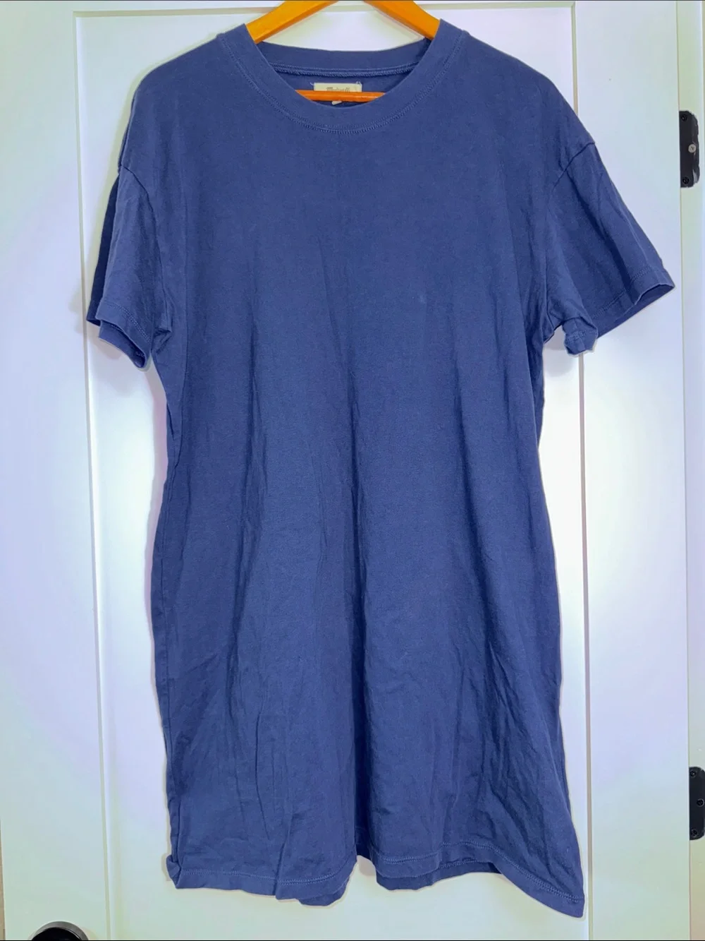 Madewell Womens Navy Short Sleeve Shift T shirt Dress Sz XL
